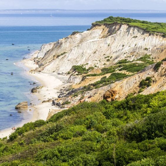 Martha's Vineyard, Massachusetts. Views of the Gay Head cliffs of clay, located on the town of Aquinnah western-most part of the island of Martha's Vineyard
